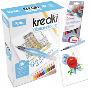 Zestaw Pentel CB9 12 Kredki akwarele+ bloczek akwarelowy