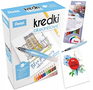 Zestaw Pentel CB9 12 Kredki akwarele+ bloczek akwarelowy
