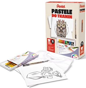 Zestaw Pentel z koszulką + marker- pastele 15