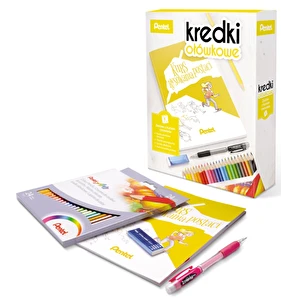 Pentel Zestaw Kurs rysowania książka + 24 kolory