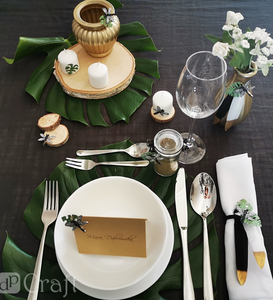 Piórka dekoracyjne czarne i ecru 13-15 cm 6 szt