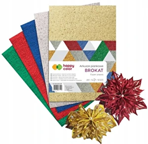 Arkusze piankowe A4 5 arkuszy Brokat 5 kolorów