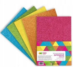 Arkusze piankowe brokat Happy Color A4 opk.5 INTENSIVE