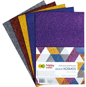 Arkusze piankowe brokat Happy Color A4 opk.5 KOSMOS