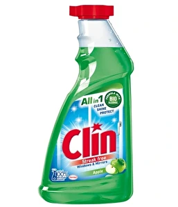Clin Płyn do szyb i luster ZAPAS 500ml Apple zielone jabłuszko