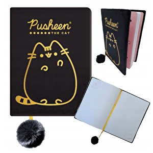 Pamiętnik Notes pluszowy z pomponem A5 96k Pusheen Gold