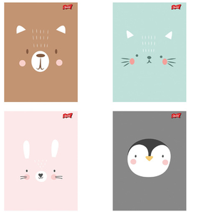 Zeszyt A5 32k kratka Cute Face z lakierem miejscowym Unipap