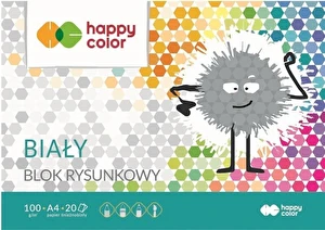 Blok rysunkowy A4 biały Happy Color 20k 100g PREMIUM