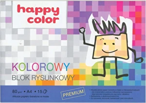 Blok rysunkowy A4 kolor Happy Color 80g/15ark