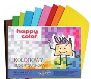 Blok rysunkowy A4 kolor Happy Color 80g/15ark