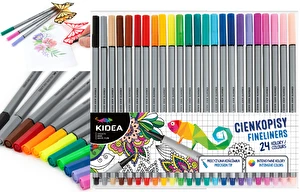 Cienkopisy flamastry 24 kolory Kidea