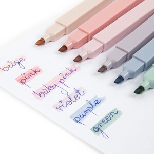 Zakreślacze kremowe geometryczne 6 szt. Kidea