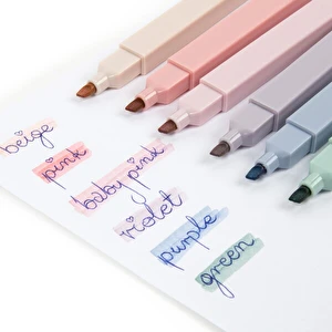 Zakreślacze kremowe geometryczne 6 szt. Kidea