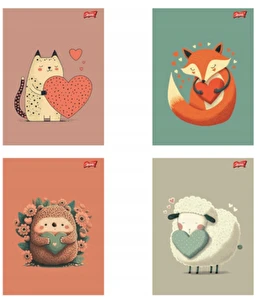 Zeszyt A5 32k kratka Heart z lakierem Unipap