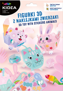Kreatywne Figurki 3D z naklejkami dla dzieci Słodkie Zwierzaki Kidea