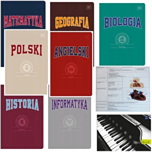 Zeszyty tematyczne ze ściągą A5 60 kartek Interdruk komplet 8szt klasa 4-6