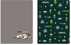 Zeszyt A5 16 kartkowy kratka # mix Interdruk bas boys