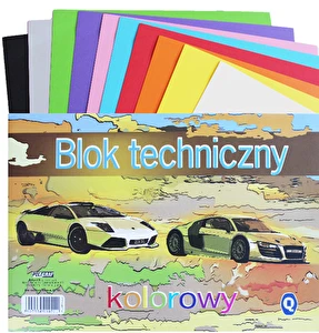 Blok techniczny A4 kolorowy 200g Q 10 kartek 900211