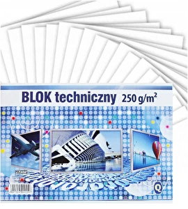 Blok techniczny A4 10k 250g biały premium Q 900259
