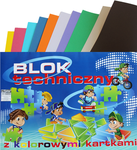 Blok techniczny A3 kolorowy 180g 10 kartek 900204