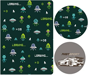 Zeszyt A5 16 kartkowy kratka # mix Interdruk bas boys