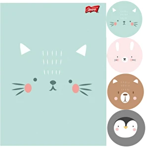 Zeszyt A5 32k linia dwukolorowa Cute Face z lakierem Unipap