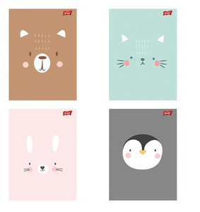 Zeszyt A5 32k linia dwukolorowa Cute Face z lakierem Unipap