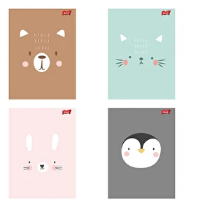 Zeszyt A5 32k linia dwukolorowa Cute Face z lakierem Unipap