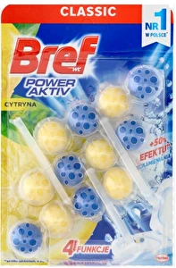 Bref Power Aktiv zawieszka kostka do WC Lemon 3x50g