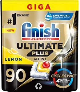 FINISH Kapsułki do zmywarki Finish Ultimate Plus cytrynowe 90 szt. Lemon