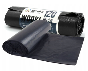 Worki na śmieci 120L LDPE MOCNE proekologiczne czarne 10szt