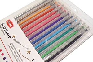 Długopis żelowy Toma brokatowy zmieniający kolor 12 sztuk