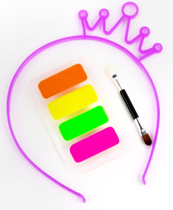 Farbki do malowania twarzy UV+ opaska Świecąca w ciemności Kidea