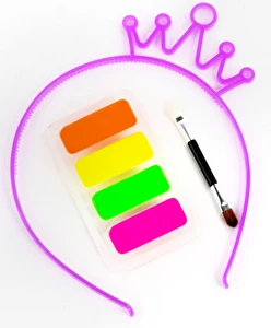 Farbki do malowania twarzy UV+ opaska Świecąca w ciemności Kidea