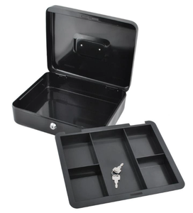 Kasetka metalowa  na pieniądze bilon Sejf + Klucz czarna