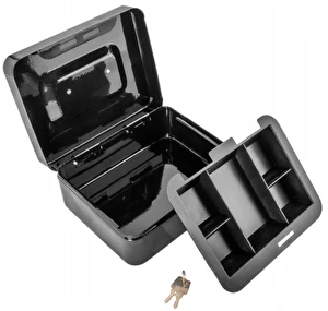 Kasetka metalowa  na pieniądze bilon Sejf + Klucz czarna