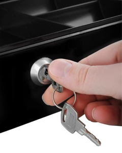 Kasetka metalowa  na pieniądze bilon Sejf + Klucz Duża czarna