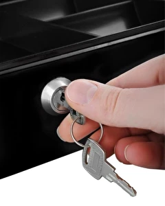 Kasetka metalowa  na pieniądze bilon Sejf + Klucz Duża czarna