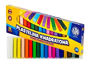 Plastelina 18 kolorów kwadratowa Astra