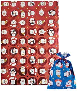 Torebka foliowa prezentowa Celafon 35x50 cm DUŻA 1 sztuka CZERWONA