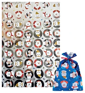 Torebka foliowa prezentowa Celafon 35x50 cm DUŻA 1 szt. SREBRNA