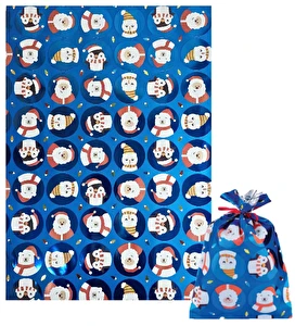 Torebka foliowa prezentowa Celafon 35x50 cm DUŻA 1 sztuka NIEBIESKA