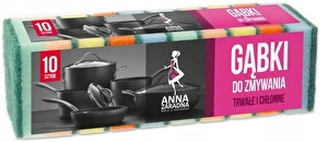 Gąbki zmywaki do naczyń myjki kuchenne kolorowe AZ 10 szt