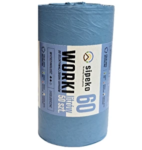 Worki na śmieci PROEKOLOGICZNE mocne 60L 50 szt niebieskie