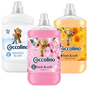 Coccolino płyn do płukania Happy Yellow Silk Lily Orange Rush 204 prań 3 x1,7l