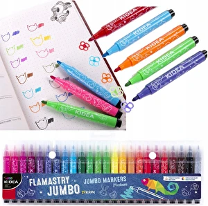 Flamastry pisaki mazaki JUMBO grube 24 kolory KIDEA