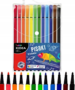 Pisaki w etui 12 kolorów Kidea