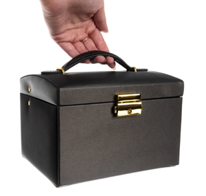Szkatułka kuferek na biżuterię 17,5x14x12 cm Czarny