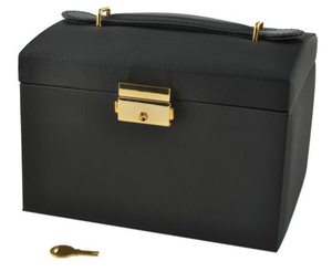 Szkatułka kuferek na biżuterię 17,5x14x12 cm Czarny