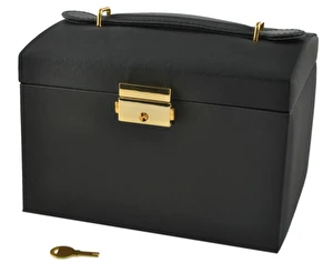 Szkatułka kuferek na biżuterię 17,5x14x12 cm Czarny